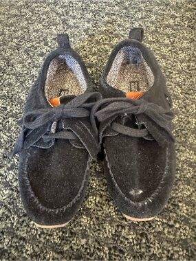 Zara Baby Black Suede Fringe Sneakers Size 24 Toddler Lace-Up Shoes